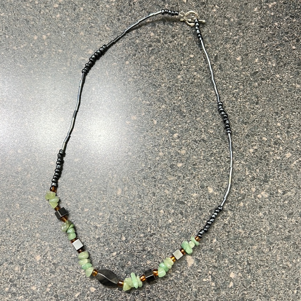 Black and green beaded necklace